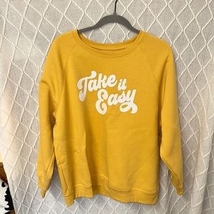 Yellow Oversized crewneck. Great condition, worn a couple times! $12 OBO